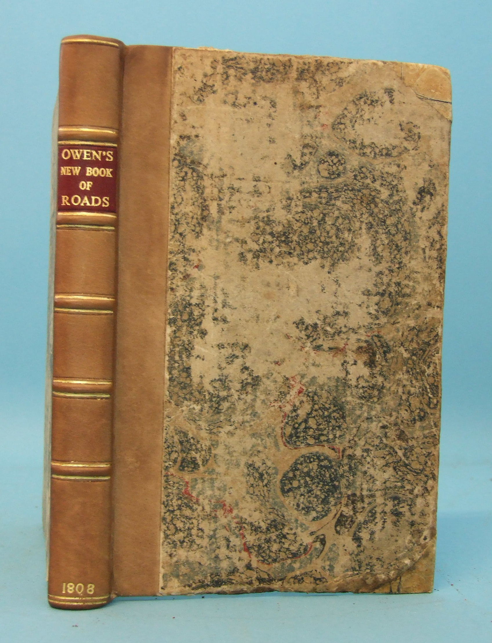 Owen (W), Owen's New Book of Roads, fldg map, re-backed cf spine, orig bds, 12mo, 1808, Mogg (