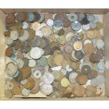 A collection of various British and foreign coinage.