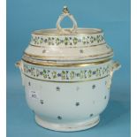 A 19th century English porcelain ice pail, cover and liner decorated with lightly-scattered