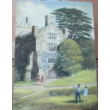 •BUCKLAND ABBEY Signed unframed oil on board, 45.5 x 32.8cm.