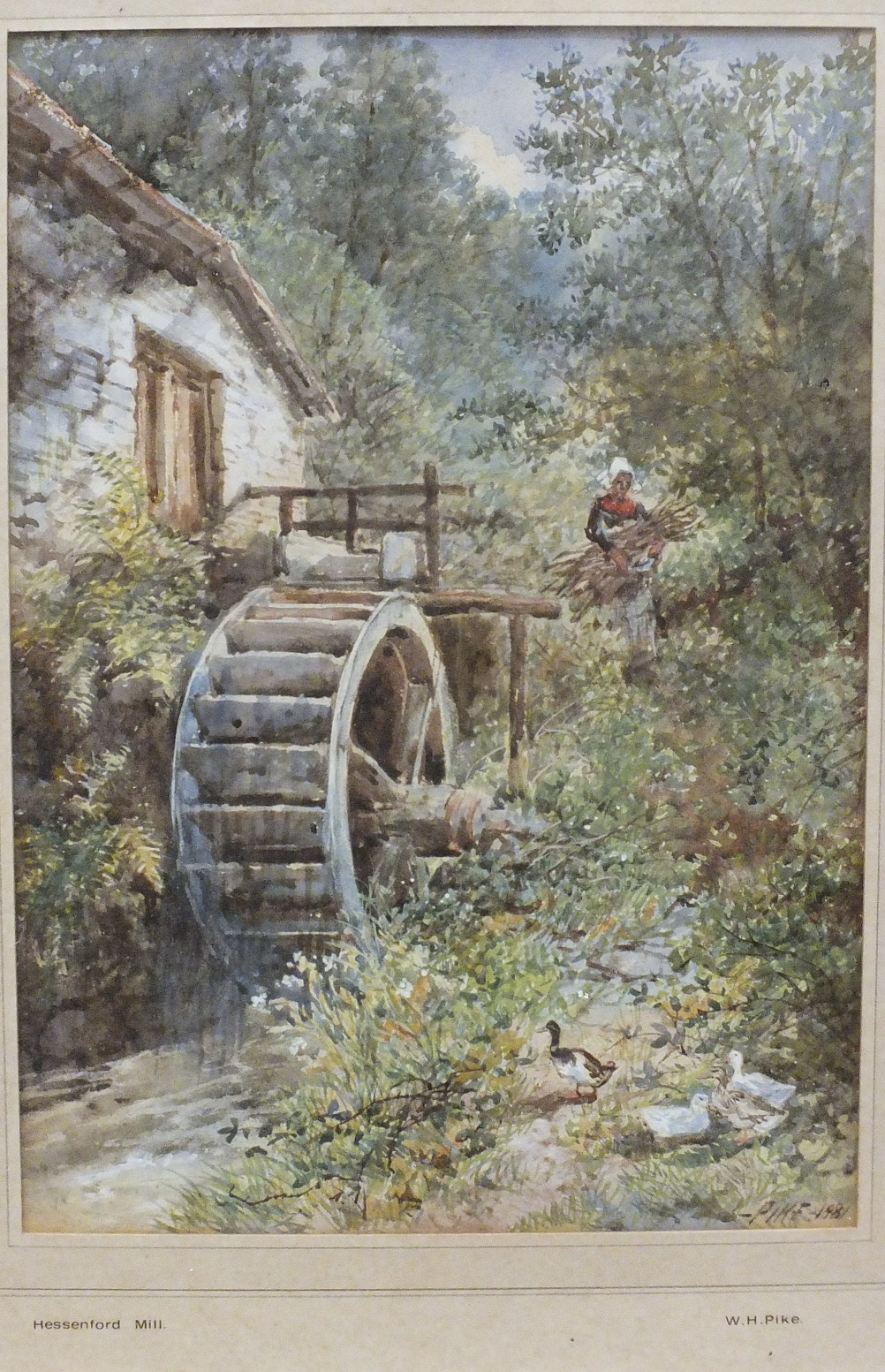 William Henry Pike (1846-1908) HESSENFORD MILL Signed watercolour, dated 1881, titled on mount, 34 x - Image 2 of 3