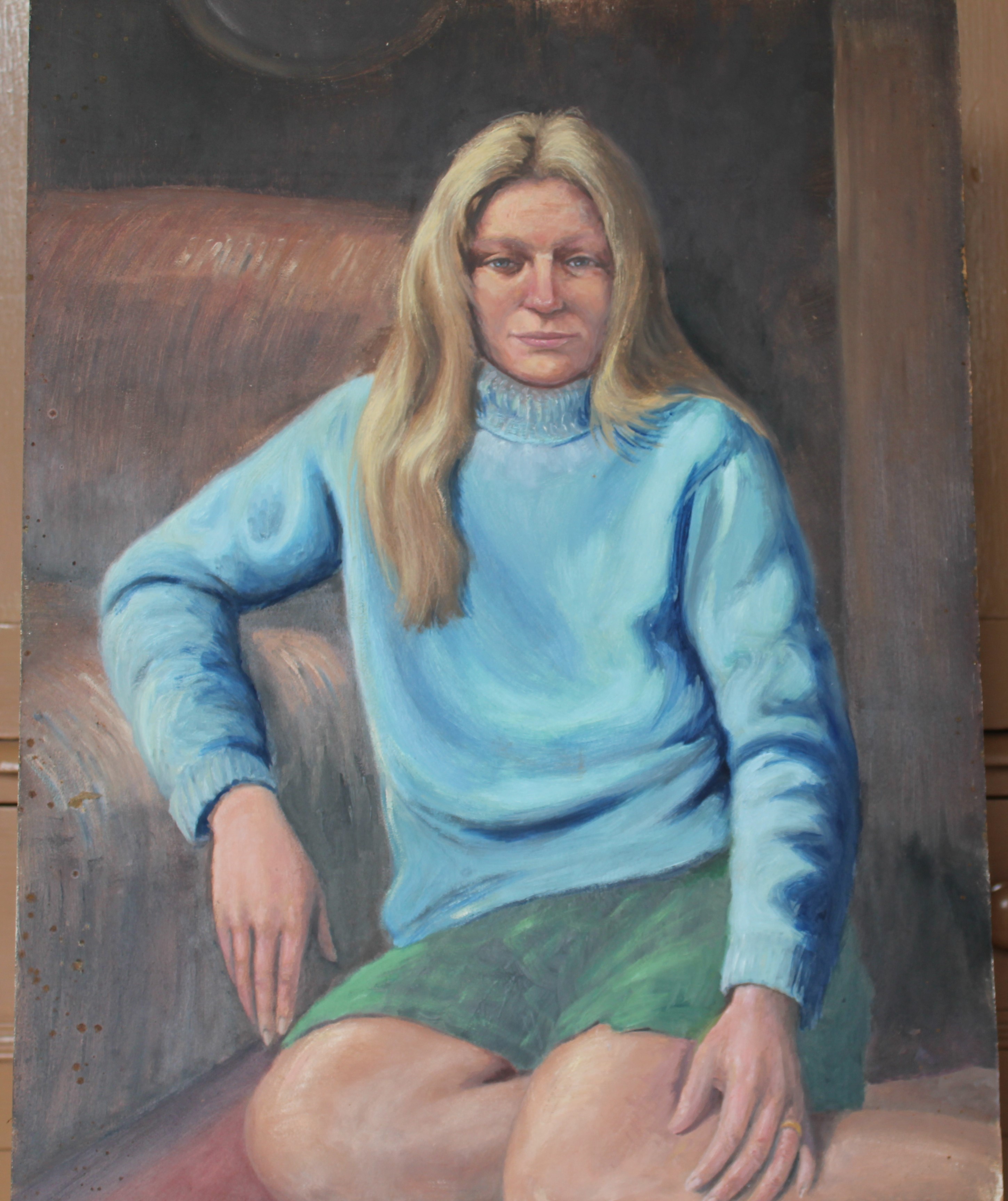 •PORTRAIT OF A WOMAN WEARING A BLUE TOP Unsigned unframed oil on board, 50 x 40.5cm and a collection - Image 9 of 9