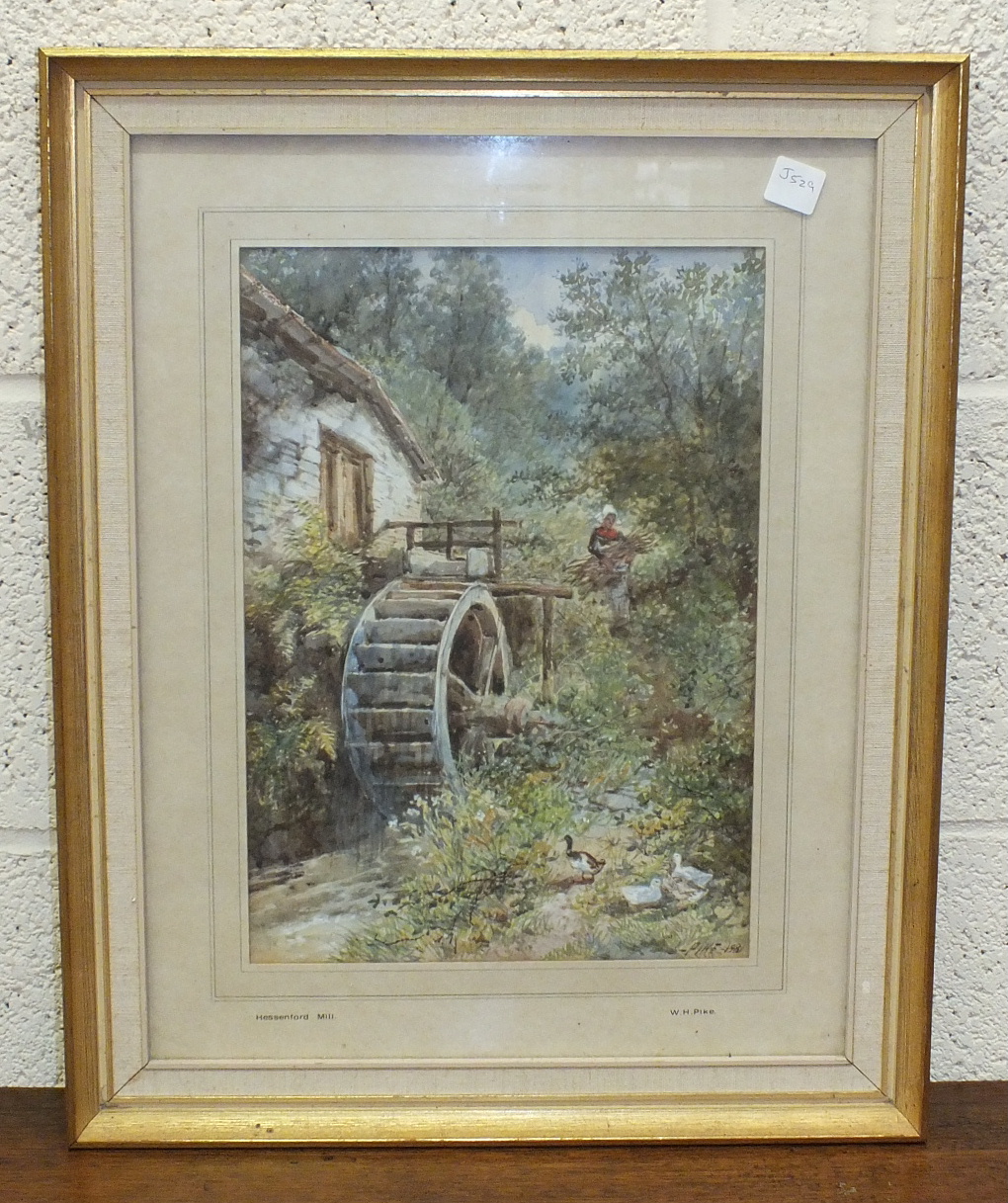 William Henry Pike (1846-1908) HESSENFORD MILL Signed watercolour, dated 1881, titled on mount, 34 x - Image 3 of 3