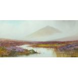 •Douglas Houzen Pinder (1886-1949) TOR MARSH Signed and titled watercolour, 11.5 x 24cm, a companion