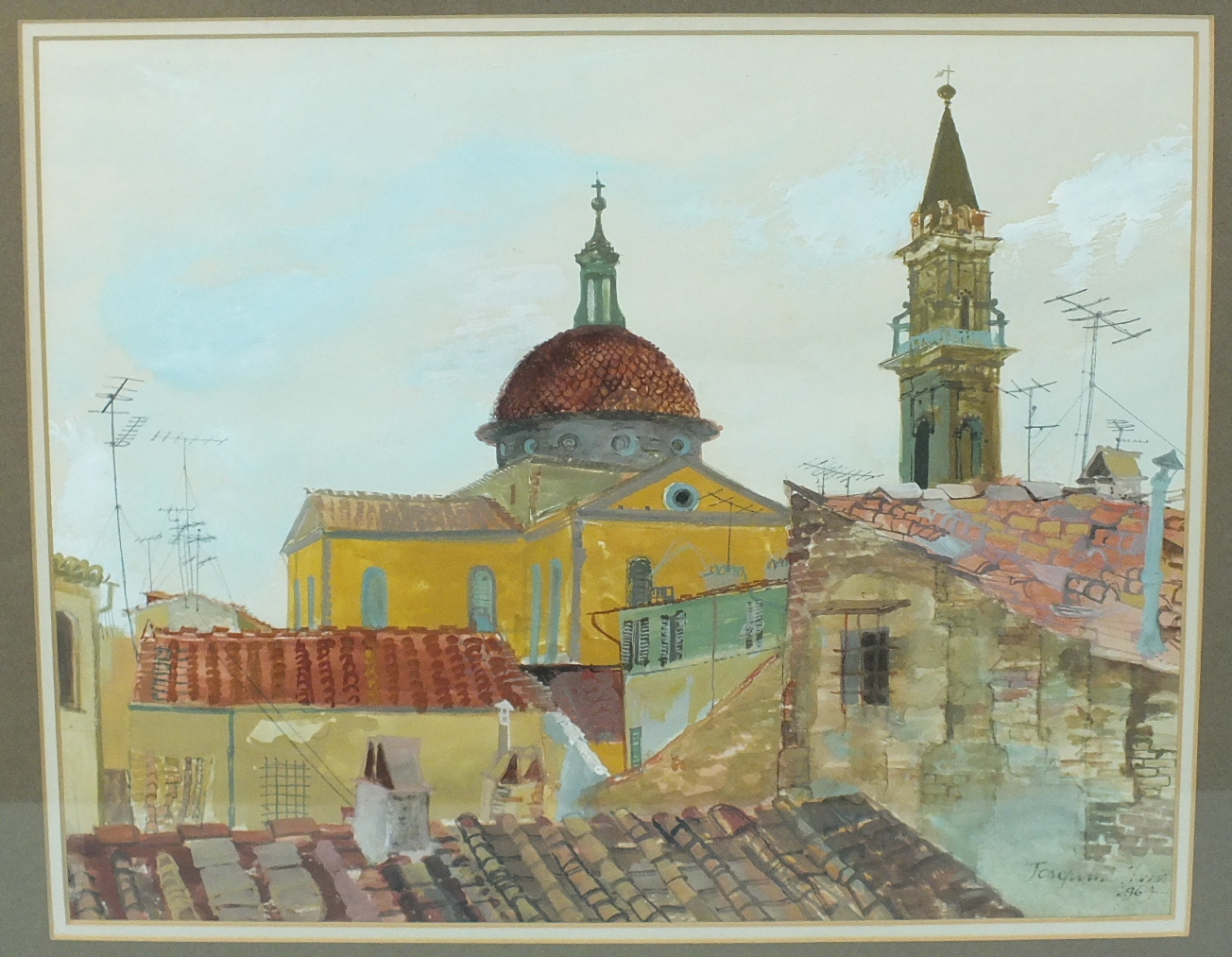 •Josephine Hams (b. 1931) SANTA SPIRITO, FLORENCE Signed watercolour, dated 1964, 33 x 41cm,
