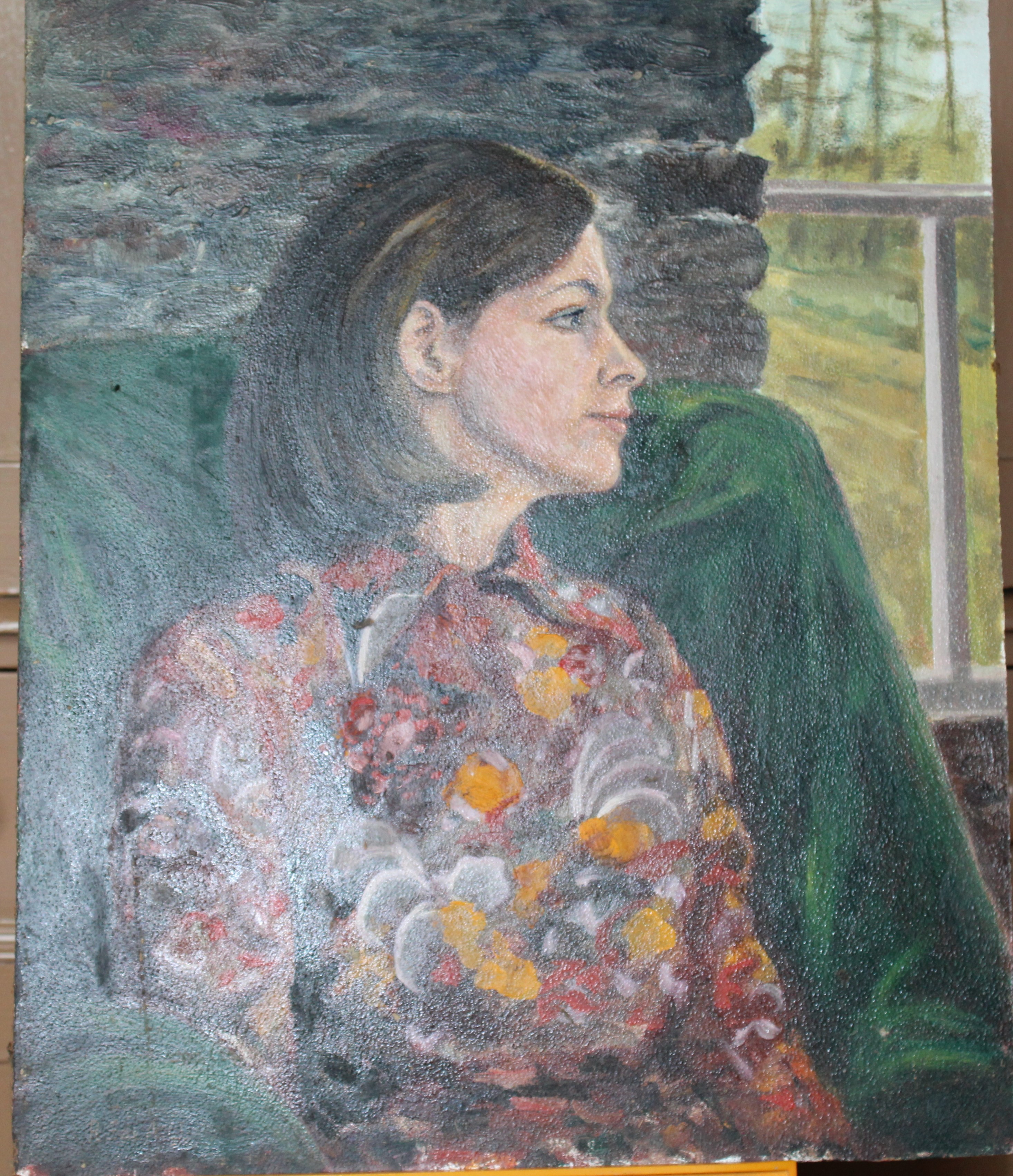 •PORTRAIT OF A WOMAN WEARING A BLUE TOP Unsigned unframed oil on board, 50 x 40.5cm and a collection - Image 6 of 9