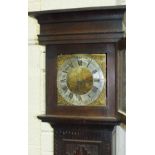 William Drury, Banbury, an antique oak long case clock, the 10'' brass dial with silvered chapter