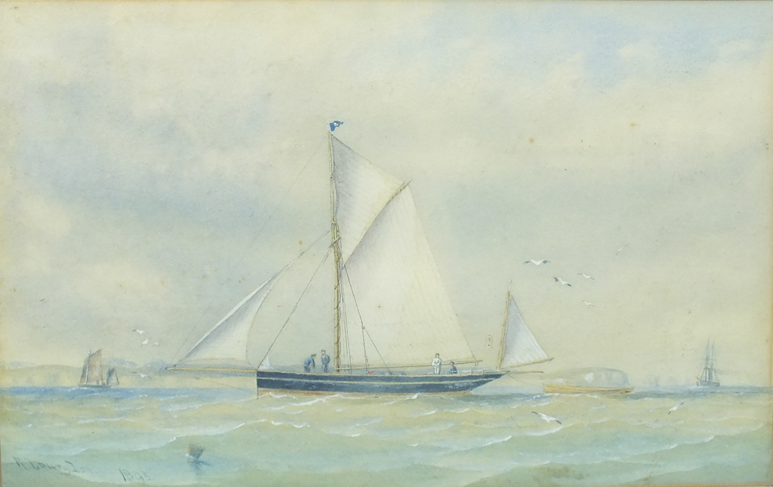 R Lowry Lomax (19th/20th century) YACHT THISTLE Signed watercolour, dated 1895 and titled on label
