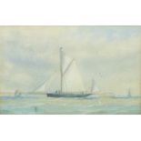 R Lowry Lomax (19th/20th century) YACHT THISTLE Signed watercolour, dated 1895 and titled on label