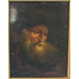 19th century Continental School PORTRAIT OF A BEARDED GENTLEMAN Unsigned oil on canvas, laid down,