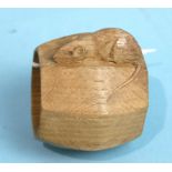 Robert 'Mouseman' Thompson, an oak octagonal napkin ring carved with a single signature mouse, 4.5cm