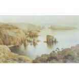 •Ethel Sophia Cheeswright (1874-1977) LES AUTELETS AND BRECQHOU FROM THE SARK CLIFFS Signed