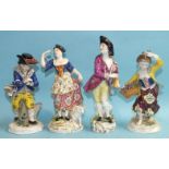 Four Continental porcelain figures engaged in rural pursuits.