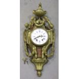 F Rotig au Hâvre, a 19th century French brass cartel clock in the Louis XV style, the case with