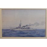 •G Sidney James (20th century) STEAM SHIP AT SEA Signed watercolour, 18 x 27cm and another,