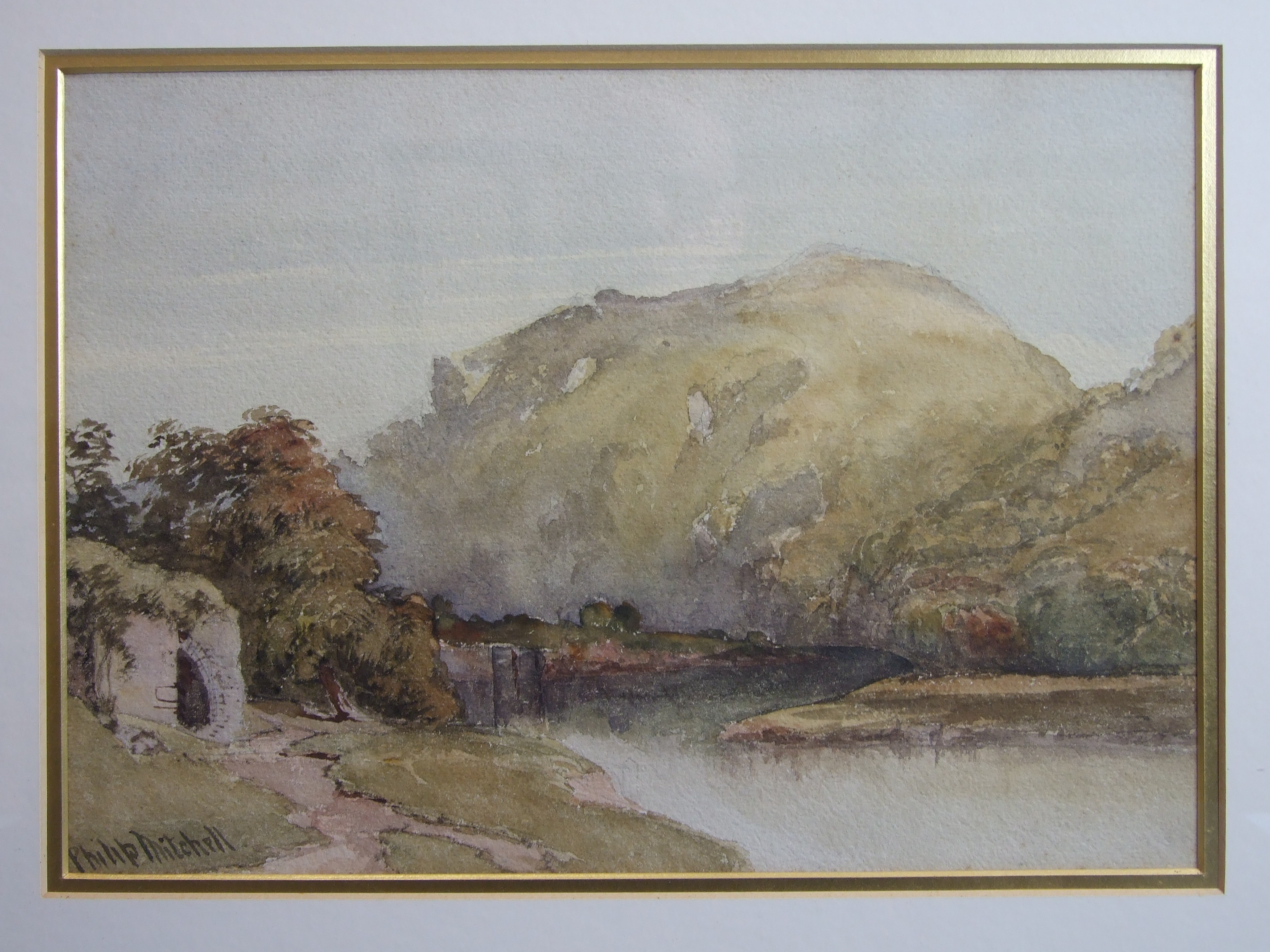 Philip Mitchell (1814-1896) LIME KILN, WEIR HEAD, TAMAR Signed watercolour, 24 x 34cm, inscribed and