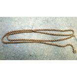 A Victorian gold belcher link neck chain with later 9ct gold clasp, 51.5cm, 14.8g.