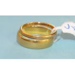 Two 22ct gold wedding bands, sizes M and P 1/2, 6.6g.