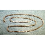 A Victorian gold neck chain of pierced box links, 38cm long, 5.5g.