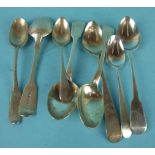 A small quantity of fiddle and Old English pattern teaspoons, various dates and makers, ___4.5oz.