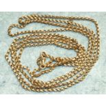 A 9ct gold guard chain, 166cm long, 40g.