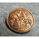 An Edward VII 1907 half sovereign.