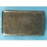 A large rectangular silver cigarette case, Sheffield 1926, ___6.2oz.