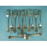 A set of twelve silver Old English pattern table forks, London 1795, maker John Wren, ___26oz.