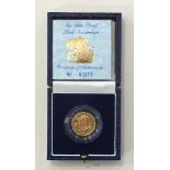 A 1988 Proof Half-Sovereign with certificate of authenticity no.02639, cased.