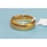 A 22ct gold wedding band, size M 1/2, 9.9g.