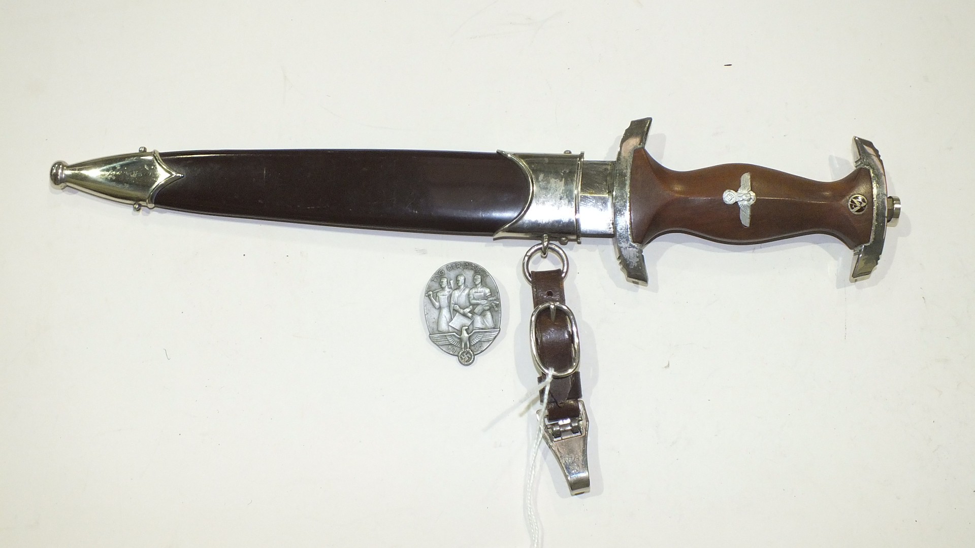 A World War II German SA dagger and sheath, a collection of drawing instruments and other items. - Image 2 of 8