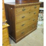 A late-19th century mahogany straight-front chest of two short and three long drawers, 107cm wide.