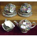 A Grimwades Royal Winton tea service with profuse overall foliate decoration, 21 pieces.