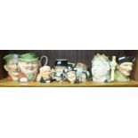 A collection of Royal Doulton and Beswick character jugs, including 'Monty', (10).