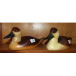 Two carved wood Feathers of Knysna 'Hottentot Teal' limited edition duck carvings, both Series 1,