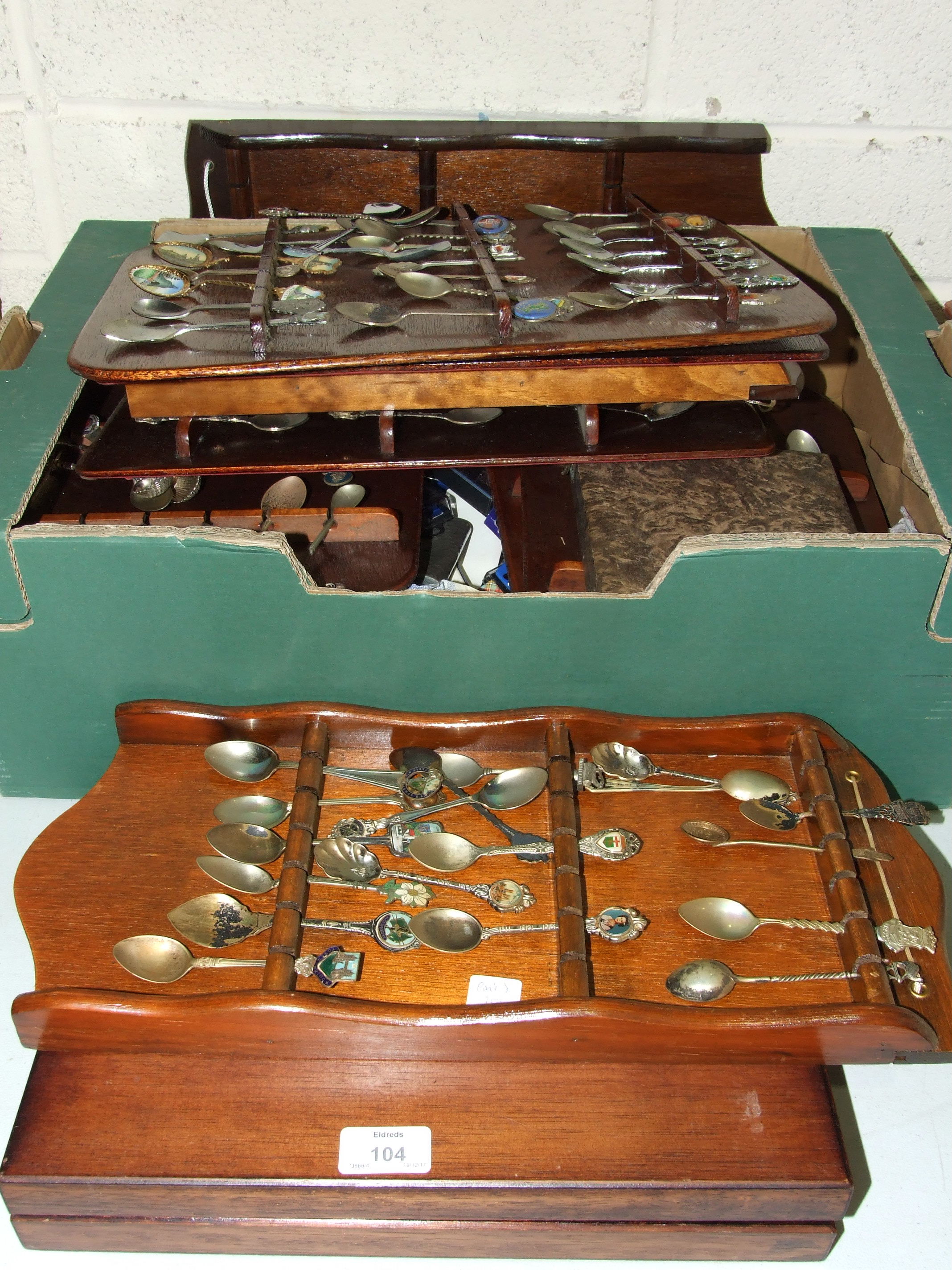 An extensive collection of mainly plated and metal commemorative teaspoons.