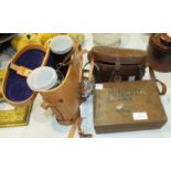 A pair of 'The Plymothian' 16 x 50 binoculars in case, a pair of Wray Magnivu binoculars in case and