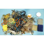 A quantity of costume jewellery, including Trifari, Monet, etc.