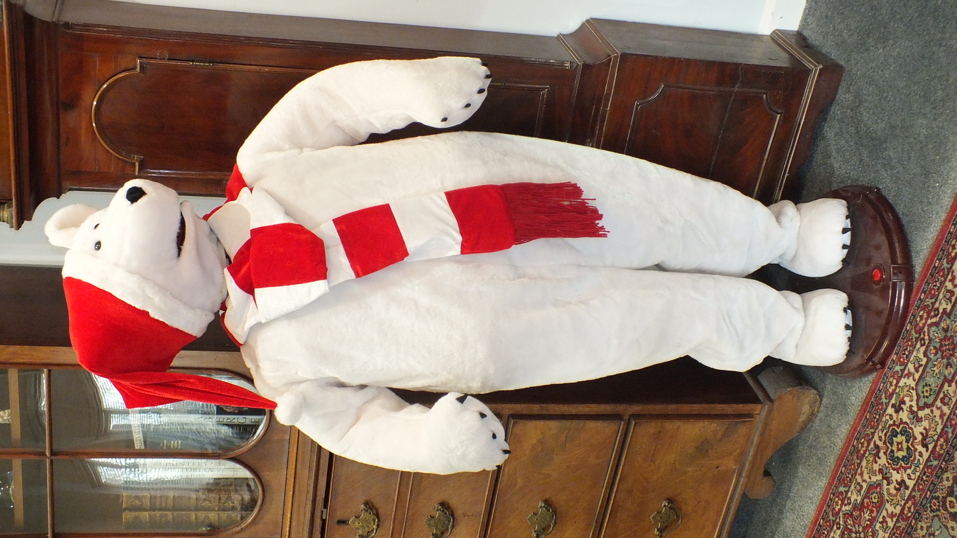 A novelty singing and dancing Christmas polar bear with motion sensor, 158cm high approximately. - Image 2 of 2