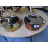 2 COPPER BOTTOMED PANS