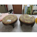 PAIR TAPESTRY STOOLS