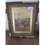 OIL PAINTING STREET SCENE A CARLYLE BELL 1932 (AF)