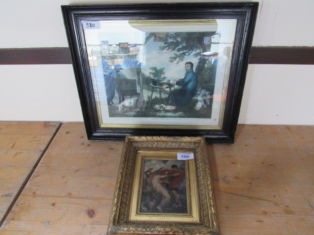 OIL PAINTING CHARLES SIMS & PRINT GEORGE MORLAND