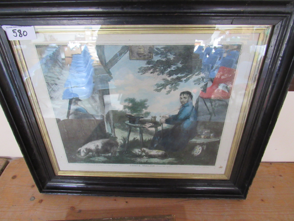 OIL PAINTING CHARLES SIMS & PRINT GEORGE MORLAND - Image 6 of 6