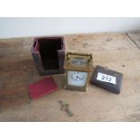 CASED BRASS CARRIAGE CLOCK (AF)