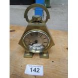 SMALL BRASS CLOCK WITH COMPASS