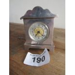 SMALL SILVER MANTLE CLOCK