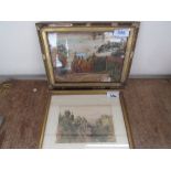 2 PICTURES FARM SCENE J HECTOR 1886 & MILL SCENE SAM BOUGH (AF)