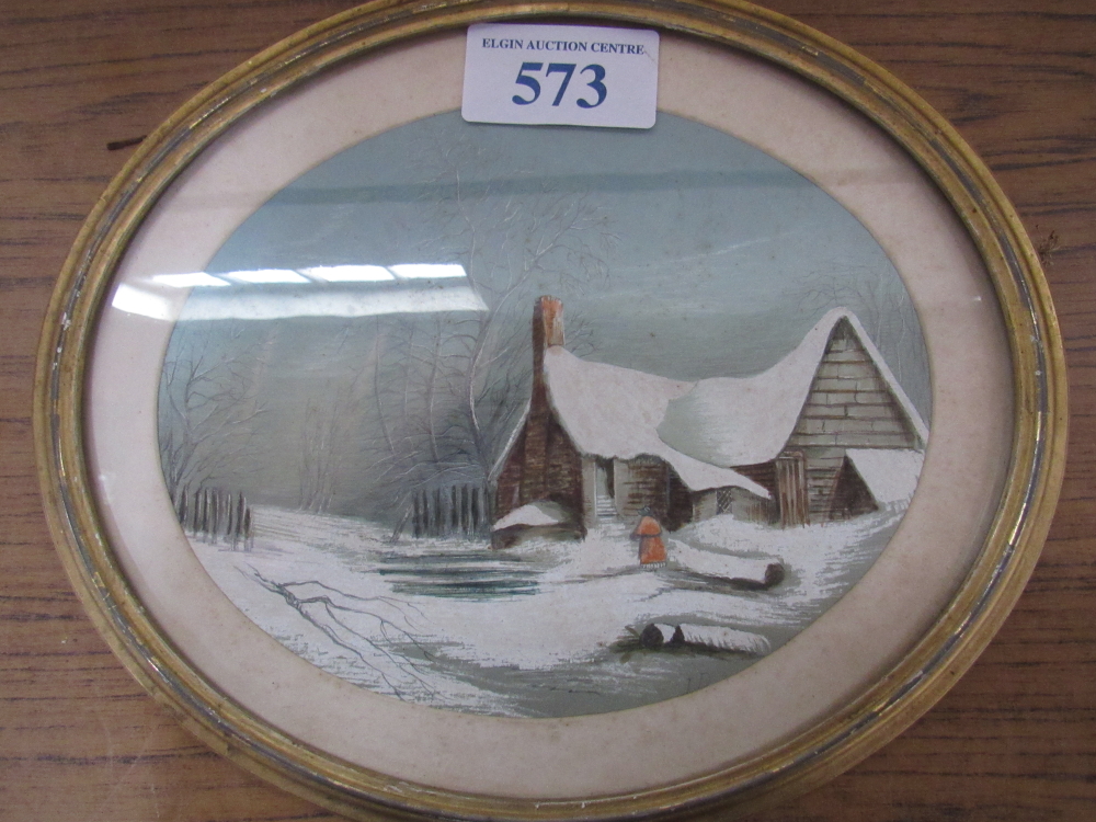 2 PICTURES GYPSY ENCAMPMENT & SNOW SCENE - Image 2 of 4