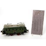 MÄRKLIN E-Lok RS 66/12910, Spur 0, ca. 1930er Jahre, Blech/ Guß, grün lithographiert, 20-Volt, 2